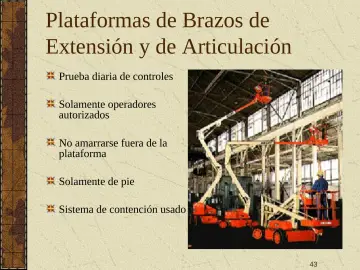 Slide 43: Plataformas de Brazos de Extensión y de Articulación