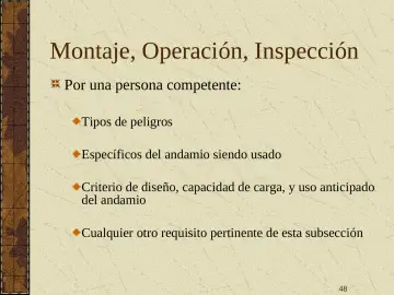 Slide 48: Montaje, Operación, Inspección