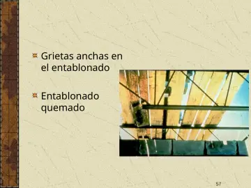 Slide 57: Grietas anchas en el entablonado