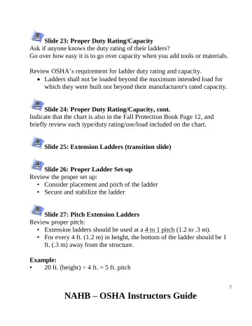Page 8: Ladders shall not be loaded beyond the maximum intended load for