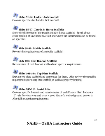 Page 23: Slides 91-94: Ladder Jack Scaffold