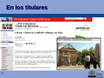 Slide 16: En los titulares