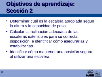 Slide 20: Objetivos de aprendizaje: Sección 2