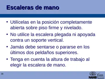 Slide 38: Escaleras de mano