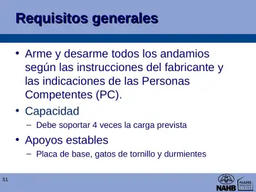 Slide 51: Requisitos generales