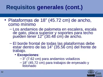 Slide 52: Requisitos generales (cont.)