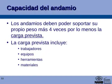Slide 53: Capacidad del andamio