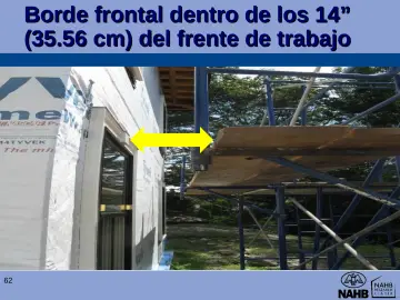 Slide 62: Borde frontal dentro de los 14” (35.56 cm) del frente de trabajo