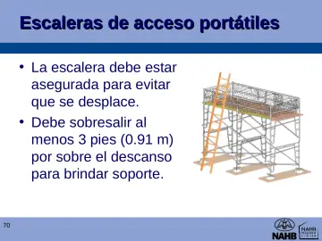 Slide 70: Escaleras de acceso portátiles