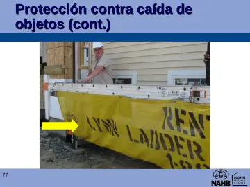 Slide 77: Protección contra caída de objetos (cont.)