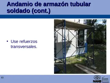 Slide 83: Andamio de armazón tubular soldado (cont.)