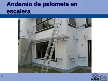 Slide 91: Andamio de palometa en escalera