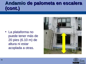 Slide 92: Andamio de palometa en escalera (cont.)