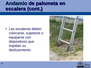 Slide 94: Andamio de palometa en escalera (cont.)