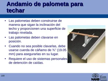 Slide 100: Andamio de palometa para techar
