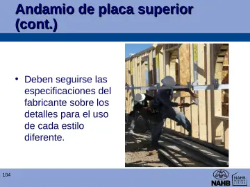 Slide 104: Andamio de placa superior (cont.)