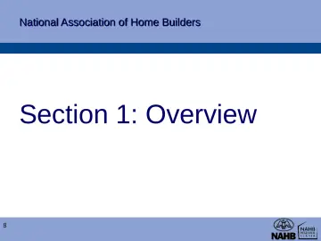 Slide 8: National Association of Home Builders