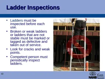 Slide 43: Ladder Inspections