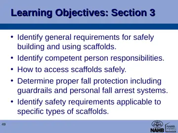 Slide 49: Learning Objectives: Section 3