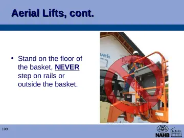 Slide 109: Aerial Lifts, cont.