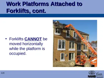 Slide 116: Work Platforms Attached to Forklifts, cont.