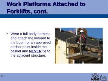 Slide 117: Work Platforms Attached to Forklifts, cont.