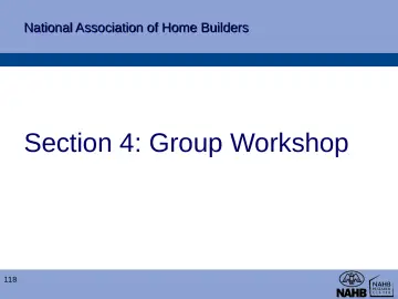 Slide 118: National Association of Home Builders