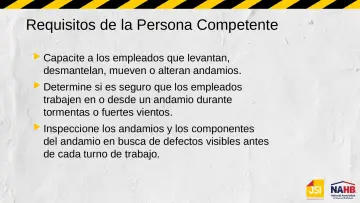 Slide 10: Requisitos de la Persona Competente