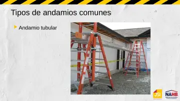Slide 16: Tipos de andamios comunes