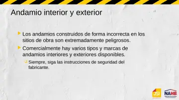 Slide 18: Andamio interior y exterior