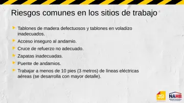 Slide 19: Riesgos comunes en los sitios de trabajo
