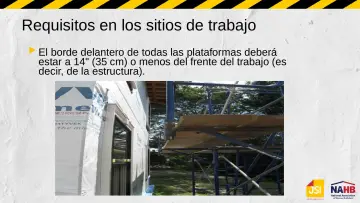 Slide 24: Requisitos en los sitios de trabajo