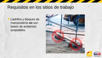 Slide 27: Requisitos en los sitios de trabajo