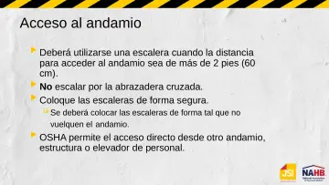 Slide 29: Acceso al andamio
