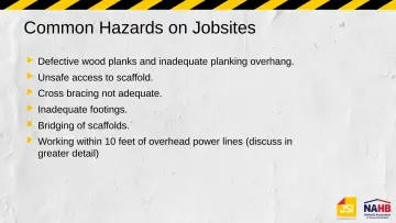 Slide 19: Common Hazards on Jobsites