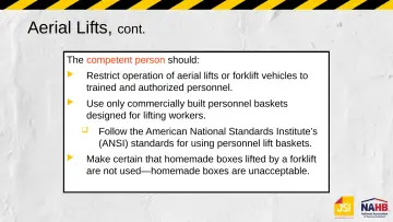 Slide 51: Aerial Lifts, cont.
