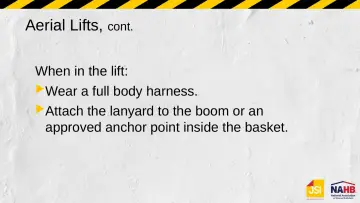 Slide 52: Aerial Lifts, cont.