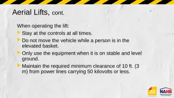 Slide 55: Aerial Lifts, cont.