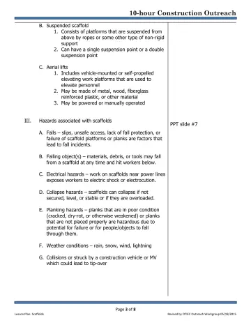 Page 3: B. Suspended scaffold