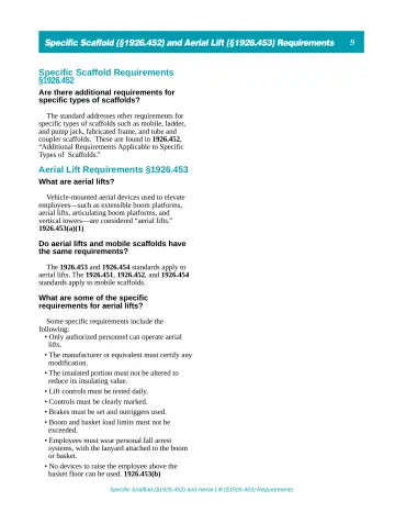 Page 14: Specific Scaffold (§1926.452) and Aerial Lift (§1926.453) Requirements