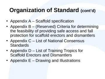 Slide 5: Organization of Standard (cont’d)