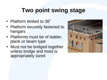 Slide 41: Two point swing stage