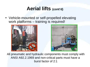 Slide 46: Aerial lifts (cont’d)
