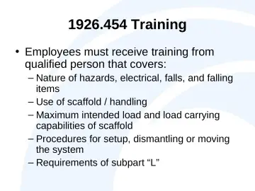 Slide 47: 1926.454 Training