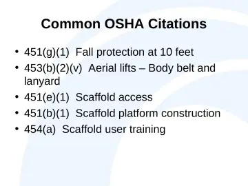 Slide 49: Common OSHA Citations