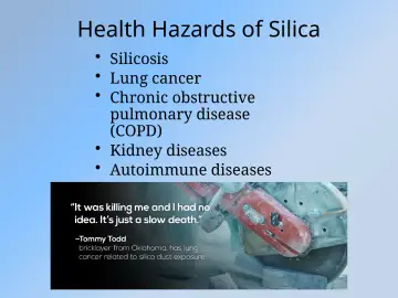 Slide 10: Health Hazards of Silica
