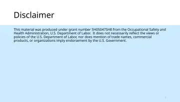 Slide 2: Disclaimer