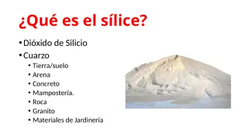 Slide 5: ¿Qué es el sílice?