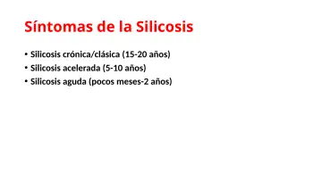 Slide 8: Síntomas de la Silicosis