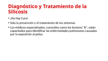 Slide 12: Diagnóstico y Tratamiento de la Silicosis